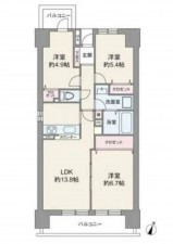 名古屋市守山区脇田町、マンションの間取り画像です