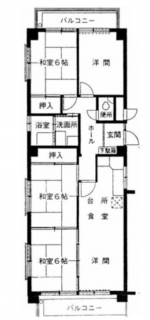 名古屋市守山区天子田、マンションの間取り画像です