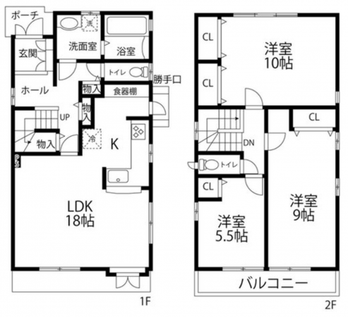 名古屋市守山区白山、中古一戸建ての間取り画像です