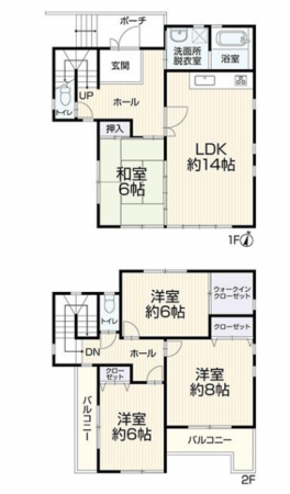 名古屋市守山区白山、中古一戸建ての間取り画像です