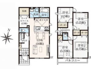 名古屋市守山区森孝、新築一戸建ての間取り画像です