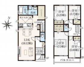 名古屋市守山区森孝、新築一戸建ての間取り画像です