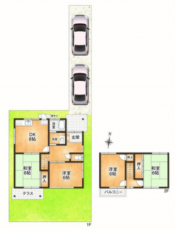 名古屋市守山区八剣、中古一戸建ての間取り画像です