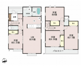 名古屋市守山区大森北、新築一戸建ての間取り画像です