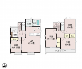 名古屋市守山区大森北、新築一戸建ての間取り画像です