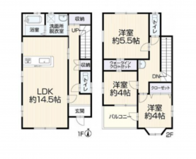 名古屋市守山区瀬古東、中古一戸建ての間取り画像です