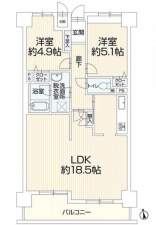 名古屋市守山区森孝東、マンションの間取り画像です