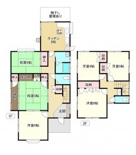 岩国市山手町、中古一戸建ての間取り画像です