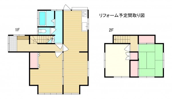 岩国市通津、中古一戸建ての間取り画像です