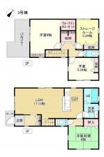 岩国市錦見、新築一戸建ての間取り画像です