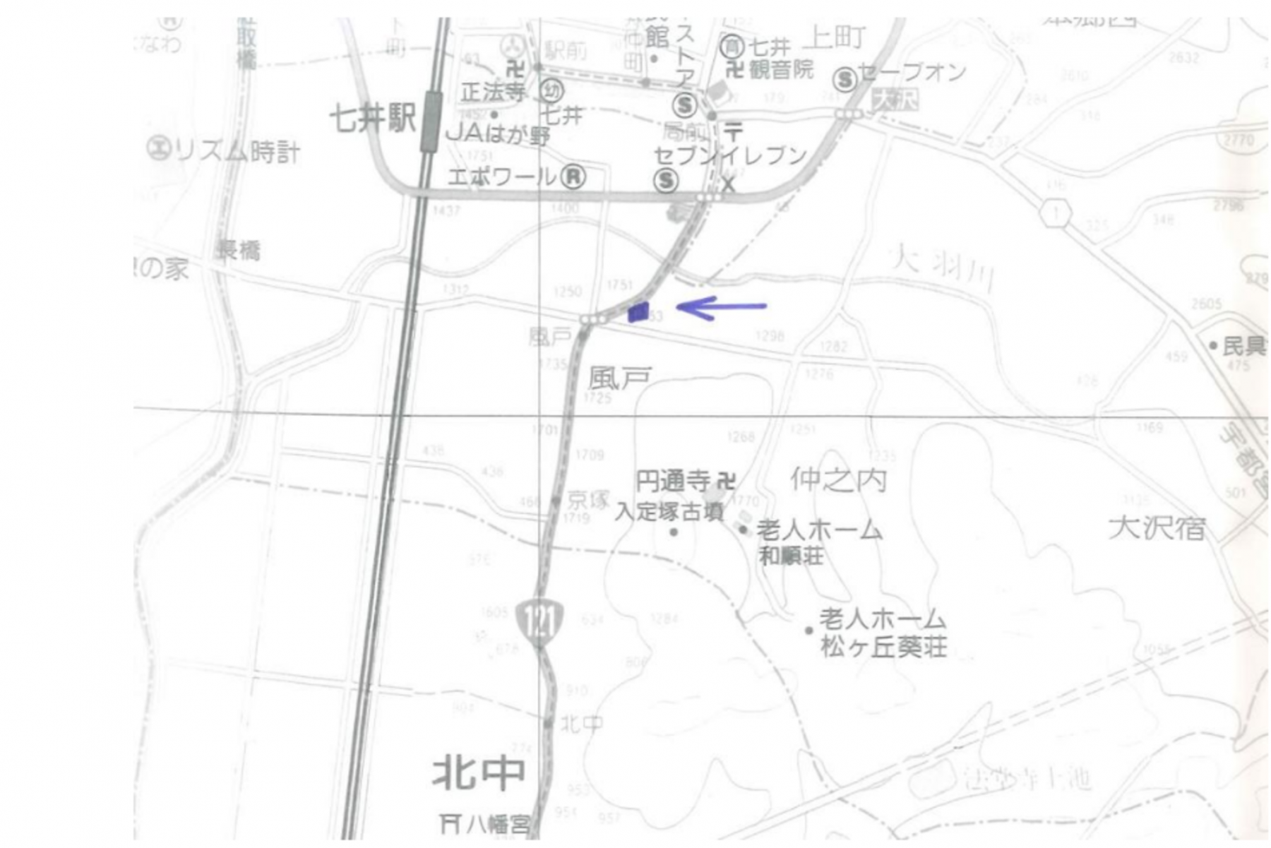 芳賀郡益子町大字大沢、土地の画像です