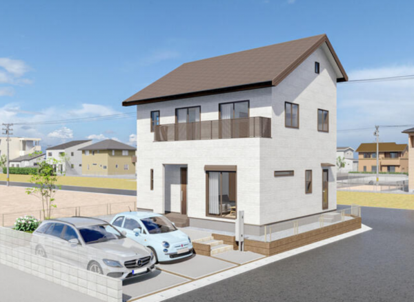 真岡市熊倉町、新築一戸建ての外観画像です