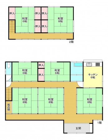 真岡市高田、中古一戸建ての間取り画像です