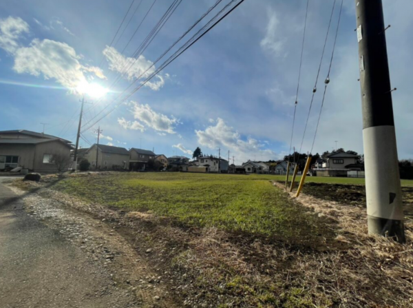 真岡市下大田和、土地の前面道路を含む現地写真画像です