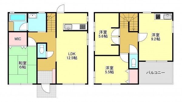 真岡市下籠谷、中古一戸建ての間取り画像です