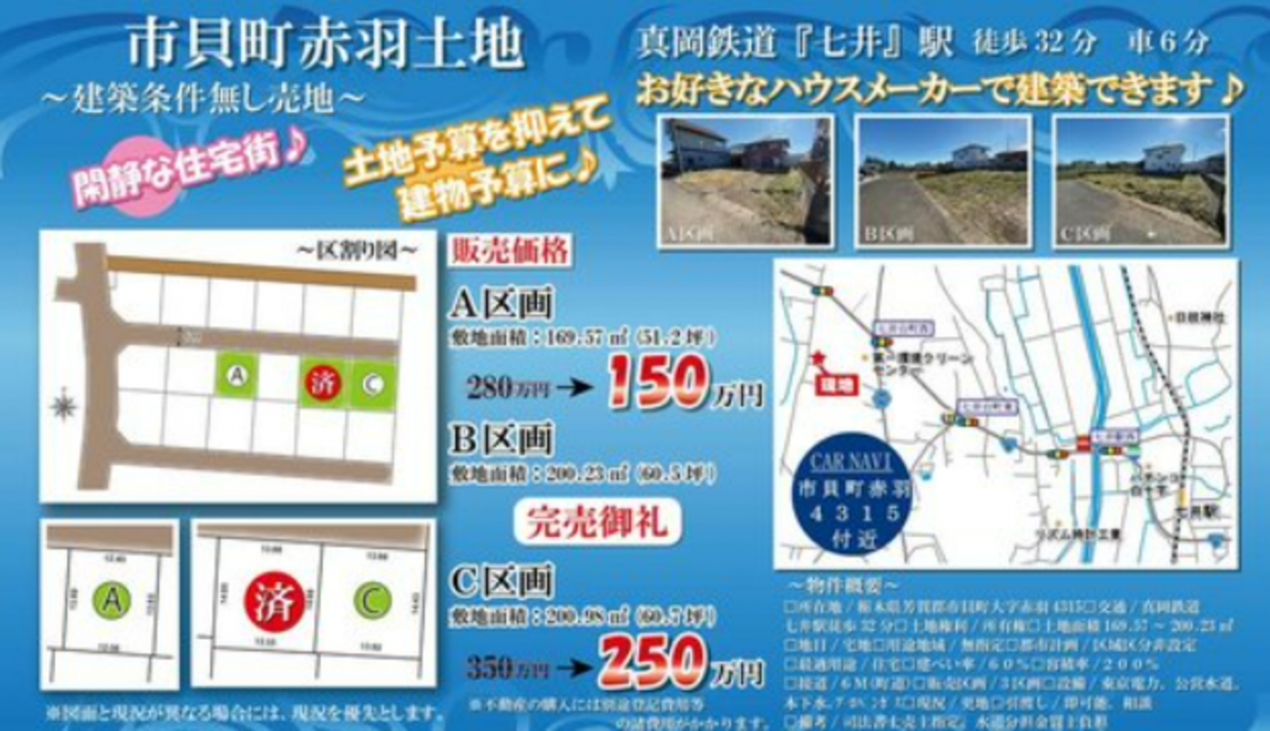 芳賀郡市貝町大字赤羽、土地の画像です