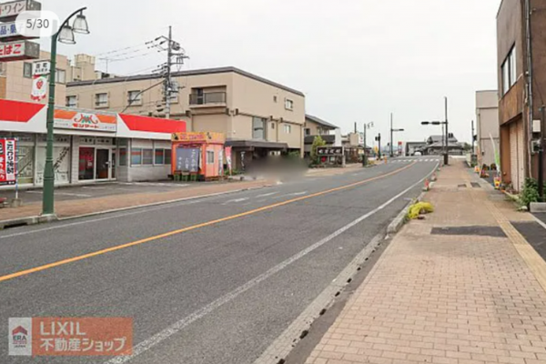 真岡市田町、新築一戸建ての前面道路を含む現地写真画像です