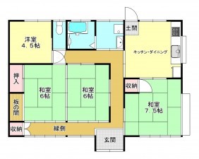 芳賀郡茂木町、中古一戸建ての間取り画像です