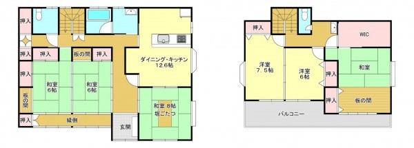 真岡市八條、中古一戸建ての間取り画像です