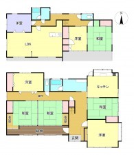 真岡市久下田、中古一戸建ての間取り画像です