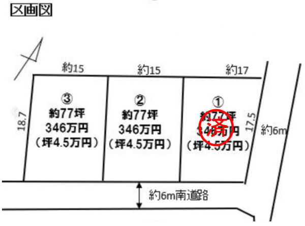 真岡市鶴田、土地の間取り画像です