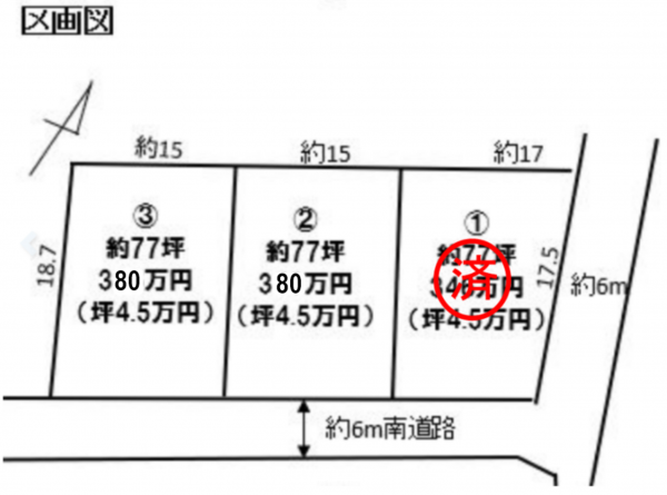 真岡市鶴田、土地の間取り画像です