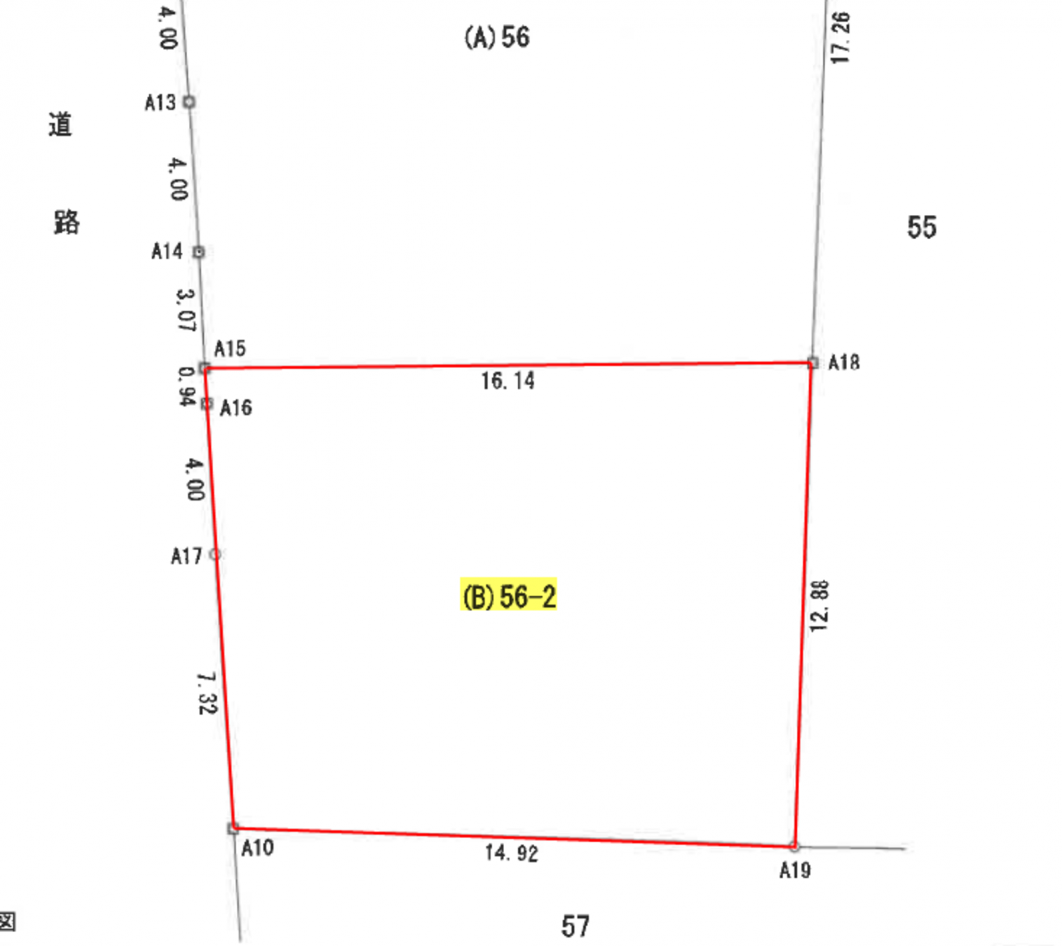 真岡市久下田西、土地の間取り画像です