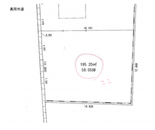 真岡市久下田西、土地の間取り画像です