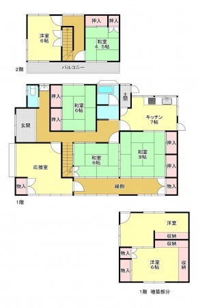 真岡市沖、中古一戸建ての間取り画像です