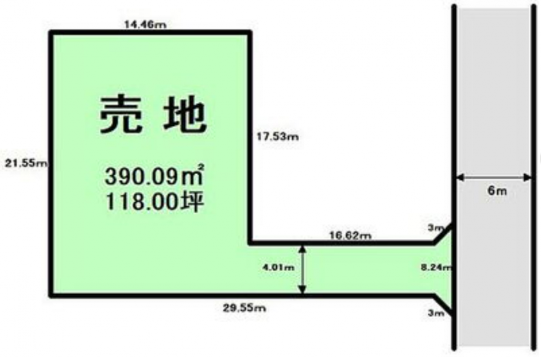 真岡市東大島、土地の間取り画像です