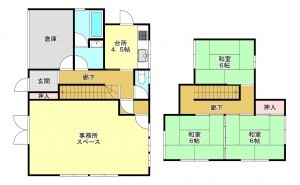 真岡市長田、中古一戸建ての間取り画像です