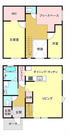 真岡市上高間木、中古一戸建ての間取り画像です