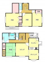 芳賀郡市貝町大字市塙、中古一戸建ての間取り画像です