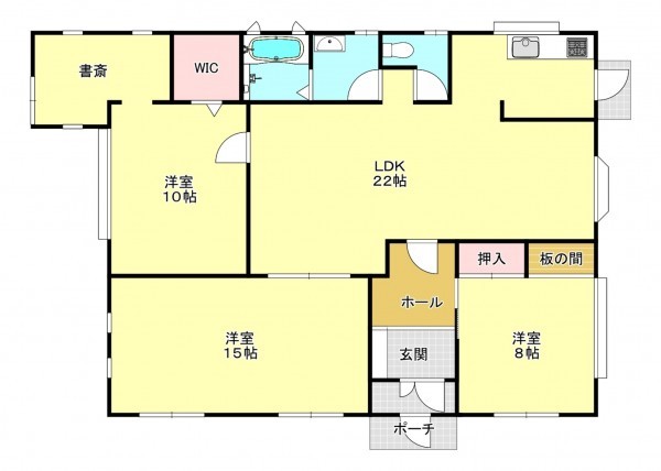 芳賀郡市貝町大字市塙、中古一戸建ての間取り画像です