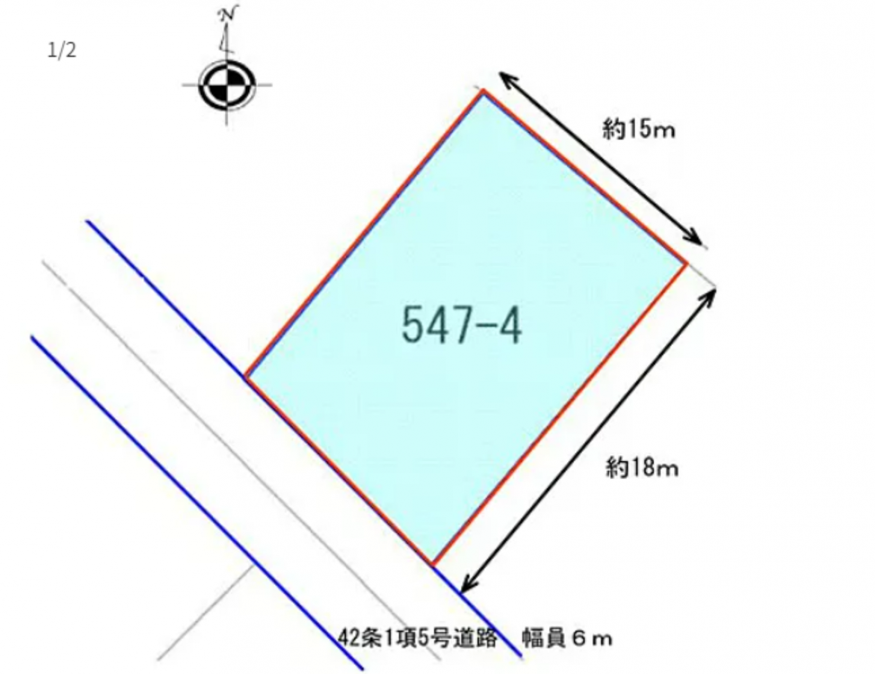 芳賀郡益子町大字前沢、土地の間取り画像です