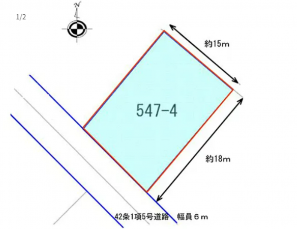 芳賀郡益子町大字前沢、土地の間取り画像です