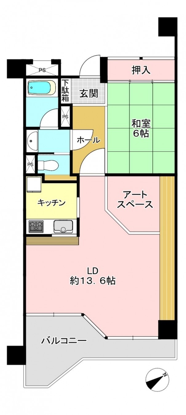 芳賀郡益子町大字益子、マンションの間取り画像です