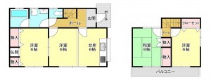 真岡市高勢町、中古一戸建ての間取り画像です