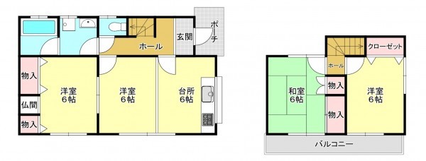 真岡市高勢町、中古一戸建ての間取り画像です