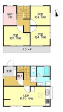 芳賀郡益子町大字塙、中古一戸建ての間取り画像です