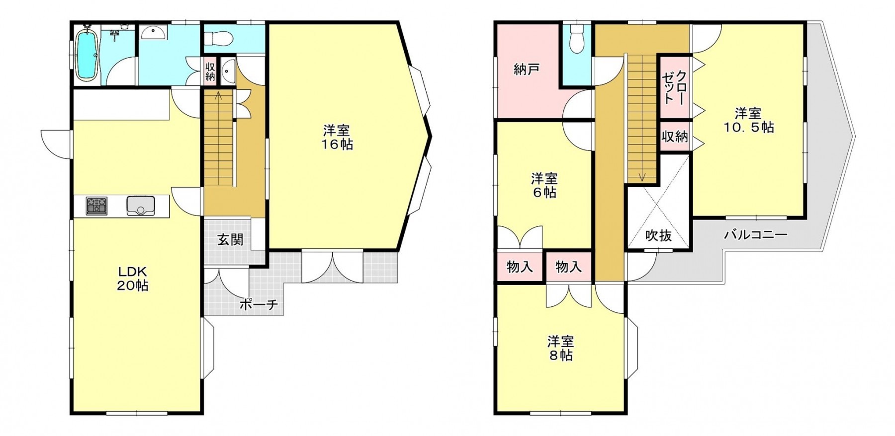 真岡市台町、中古一戸建ての間取り画像です