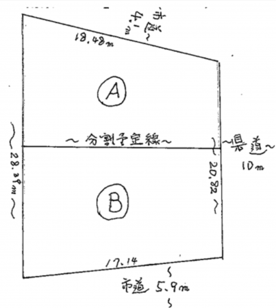 真岡市熊倉町、土地の間取り画像です