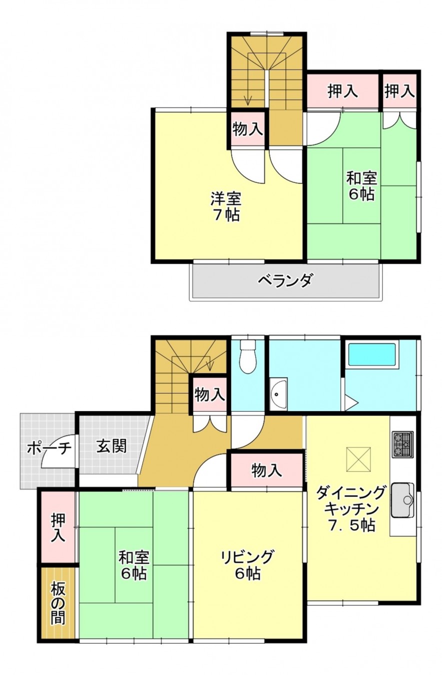 真岡市寺内、中古一戸建ての間取り画像です