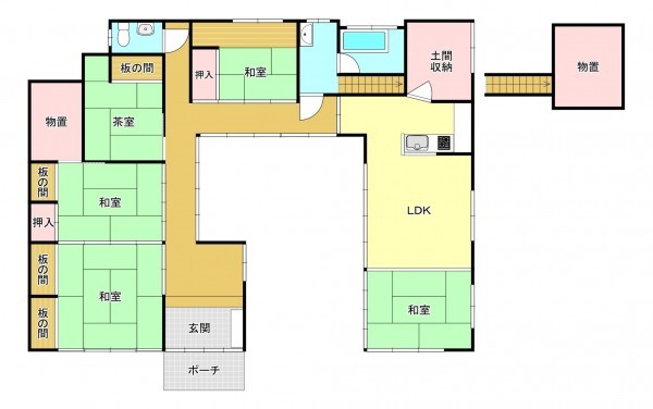 真岡市下高間木、中古一戸建ての間取り画像です