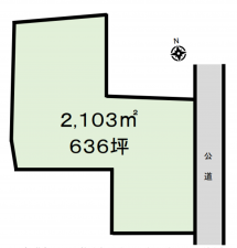 芳賀郡市貝町大字上根、土地の間取り画像です