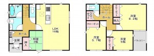 真岡市台町、新築一戸建ての間取り画像です