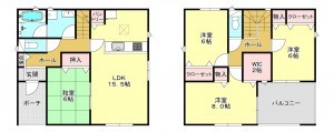 真岡市台町、新築一戸建ての間取り画像です