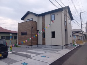 真岡市熊倉町、新築一戸建ての外観画像です