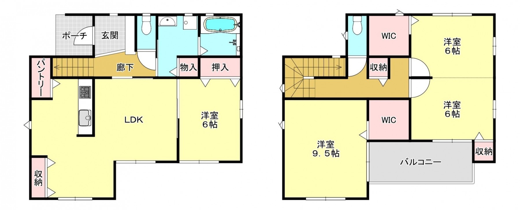 真岡市、中古一戸建ての間取り画像です