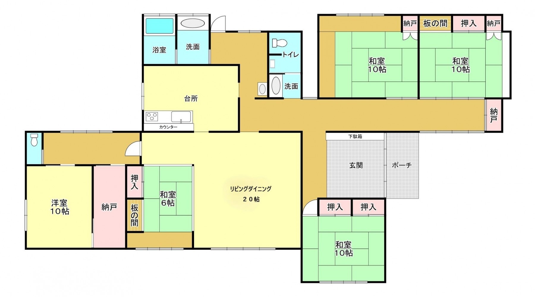 真岡市久下田西、中古一戸建ての間取り画像です